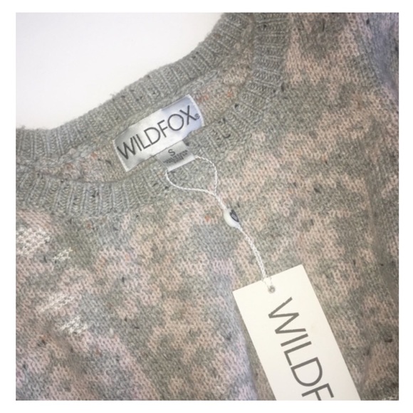 WILDFOX Pink Gray Venice Canal Shredded Sweater NWT - Picture 7 of 12